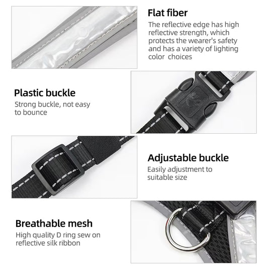 Pet supplies: explosion - proof, flushable, 8 - gear, color - changing LED, chest braces, clothes and collars with traction. - Smart Savvy