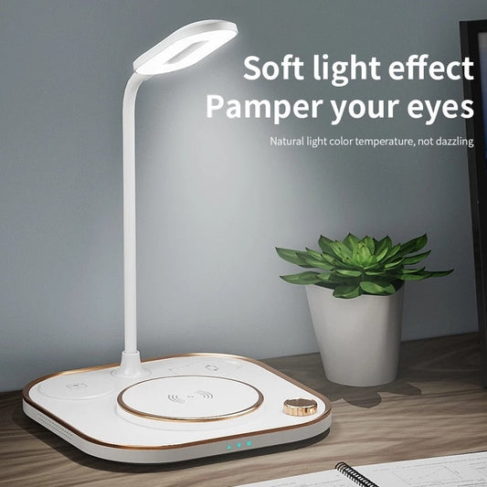 15w Fast 3 In 1 Wireless Charging for IPhone Phone Watch Earphone Modern Led Office Desk Lamp Wireless Charger Lamp eprolo