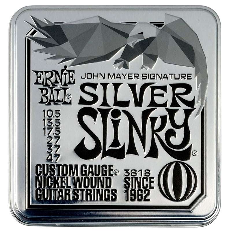 Ernie Ball John Mayer Silver Slinky Nickel Wound Electric Guitar Strings 3-Pack Tin - 10.5-47 Gauge - Smart Savvy