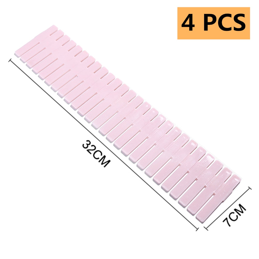 Drawer Dividers 4pcs DIY Plastic Grid Plastic Adjustable Drawer Dividers Household Storage Makeup Socks Underwear Organizer eprolo