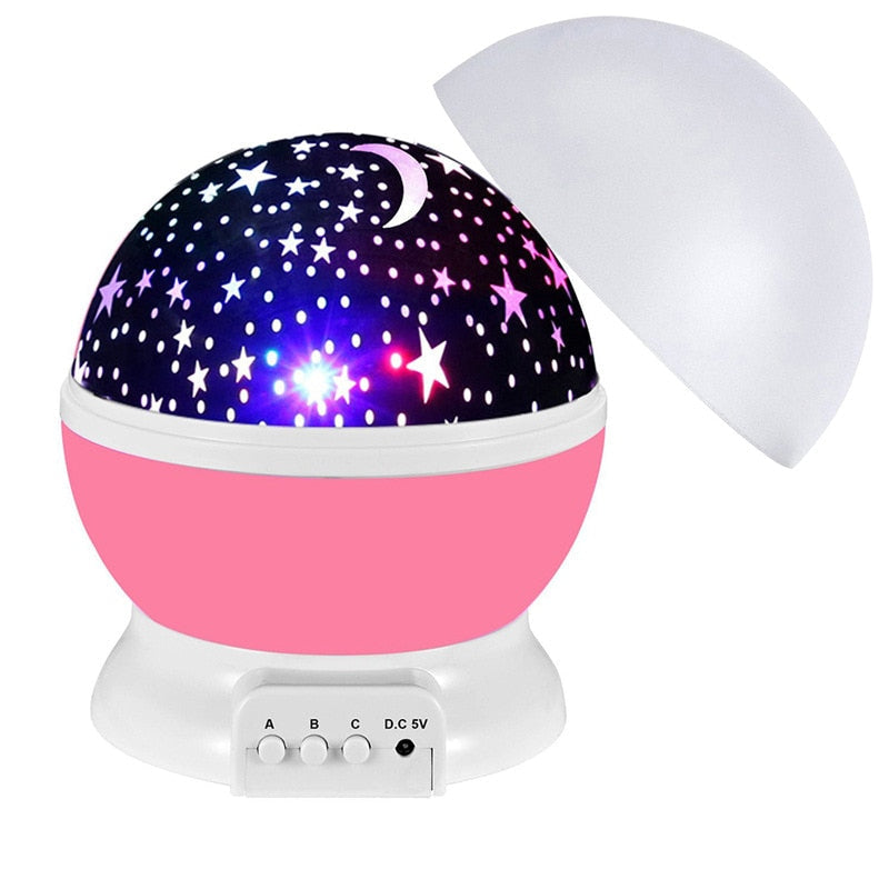 LED Projector Star Moon Night Light Sky Rotating Operated Nightlight Lamp For Children Kids Baby Bedroom Nursery Christmas Gift eprolo