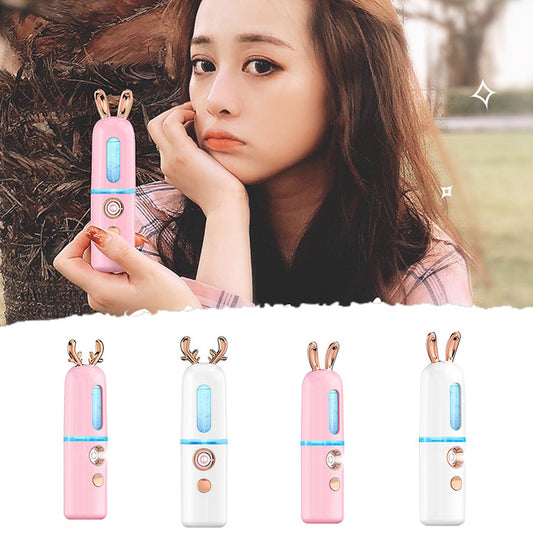 Nano Hydrating Instrument Spraying Machine Negative Ion Nano Steaming Face Moisturizing Cute Fawn Bunny eprolo