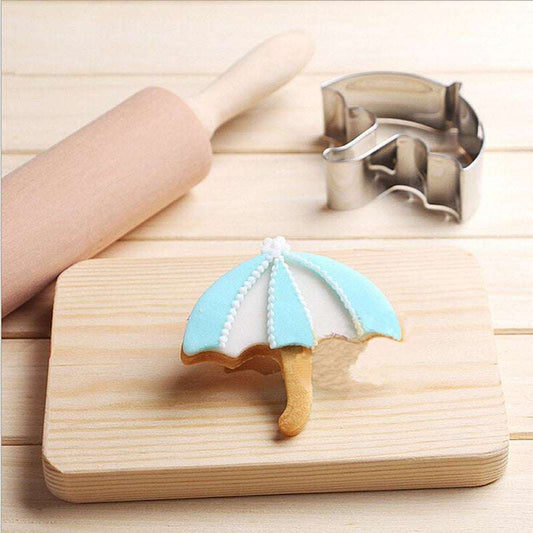 Sugar Candy Tools: Stainless Cutters, Choco Molds, Umbrella Cutter, 6 - pce Biscuit Kit for Fam & Party - Smart Savvy