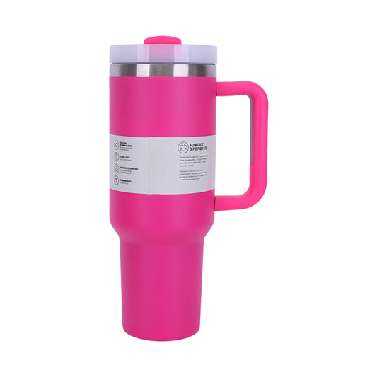40 oz Insulated Tumbler with Straw, Handle & Lid – Stainless Steel, Hot & Cold Drinks, Fits Car Cup Holders - Smart Savvy