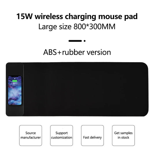 15W wireless charging mouse pad extra large fast charging computer gaming keyboard pad wireless charging rubber mouse pad eprolo
