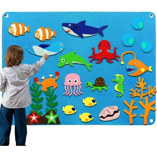 Felt Board Stories Set Montessori Ocean Farm Animal Family Interactive Preschool Education Early Learning Toddlers Toys eprolo