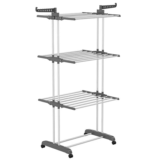 Folding Clothes Rack with Drying and Storage Functions for Bedroom, Ideal for Hanging Coats and Garments - Smart Savvy