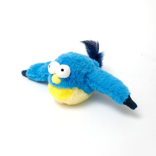 Rechargeable Chirping Flapping Bird (Non-Flying) Interactive Cat Toy, Ideal for Indoor Cats - Touch Activated Plush Toy - Smart Savvy