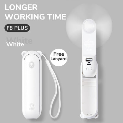 Portable Fan Mini Handheld Fan USB  Recharge Hand Held Small Pocket Fan with Power Bank Flashlight Feature eprolo
