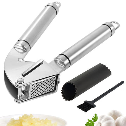 Durable Stainless Steel Garlic Press Crusher Squeezer Masher Home Kitchen Mincer Tool Silver eprolo