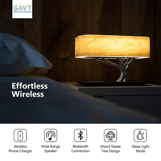 Modern led table lamp for bedroom dimmable bluetooth Speaker phone Charger wireless desk lamp bedside lamp table light tree lamp eprolo