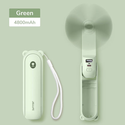 Portable Fan Mini Handheld Fan USB  Recharge Hand Held Small Pocket Fan with Power Bank Flashlight Feature eprolo