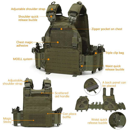 Multi-functional outdoor training vest: MOLLE expansion, quick release, waterproof and wear-resistant. - Smart Savvy