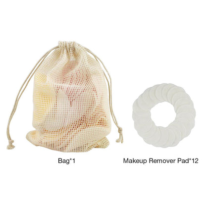 12Pcs Makeup Remover Pads Reusable Cotton Pads Make Up Facial Remover Bamboo Fiber Facial Skin Care Nursing Pads Skin Cleaning eprolo