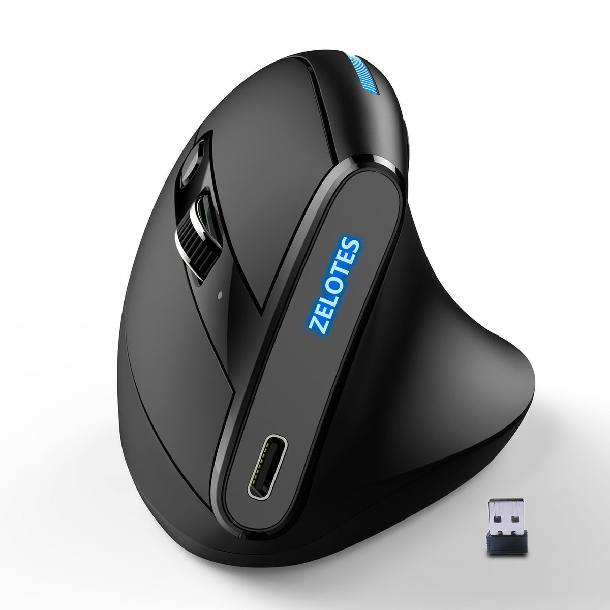 ZELOTES Master F36A Vertical Ergonomic Grip Anti Mouse Hand Charging Wireless Office Mouse eprolo