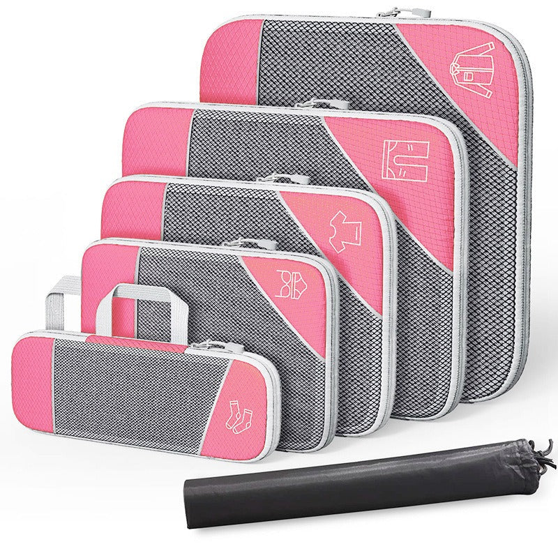 Travel Compressible Storage Bag Storage Bag Set with Shoe Bag Mesh Visual Luggage Storage Organizing Storage Bag eprolo