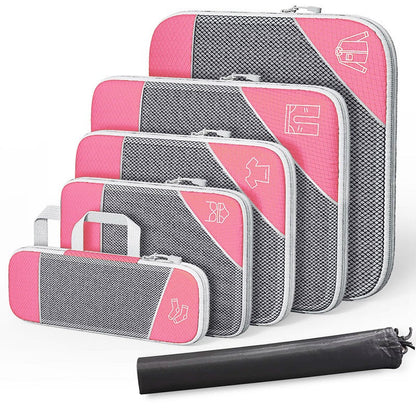 Travel Compressible Storage Bag Storage Bag Set with Shoe Bag Mesh Visual Luggage Storage Organizing Storage Bag eprolo