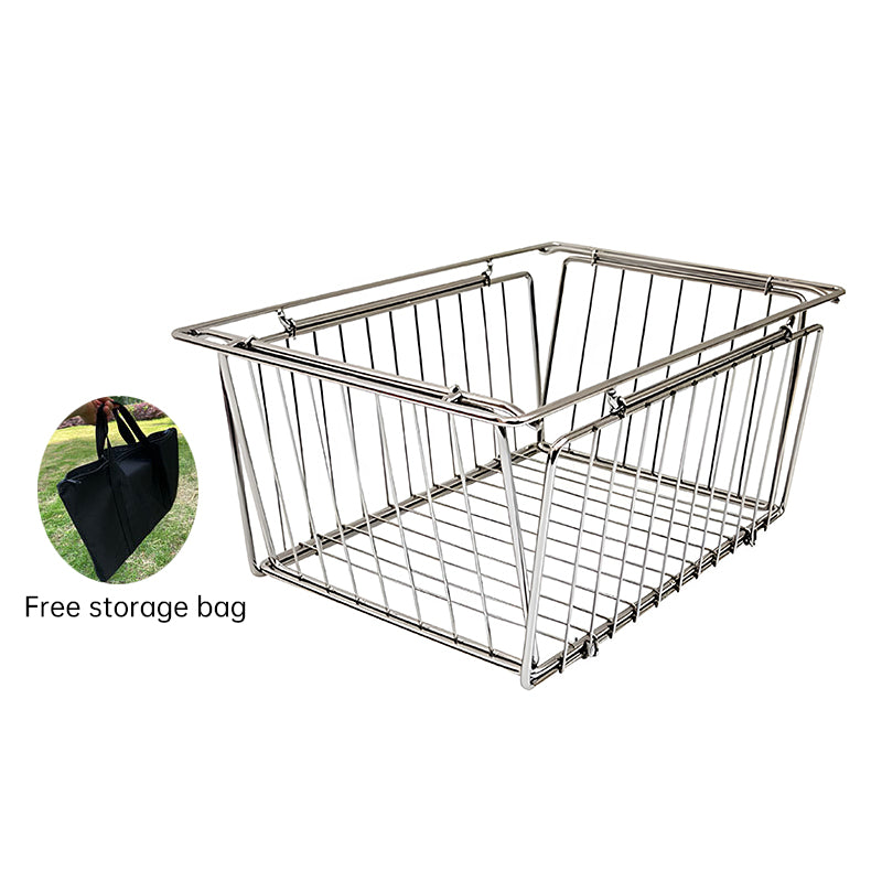 IGT Stainless Steel Folding Basket: Drain & Wash, Ideal Camping Table Accessory. - Smart Savvy