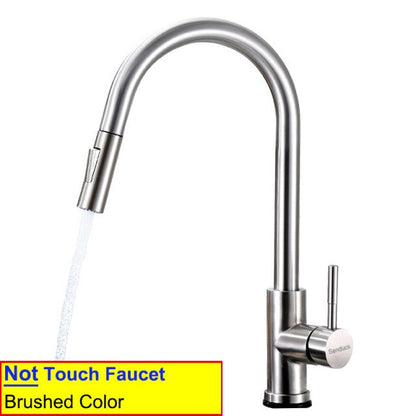 304 stainless steel kitchen faucet, hot and cold water pull-out vegetable basin sink faucet eprolo