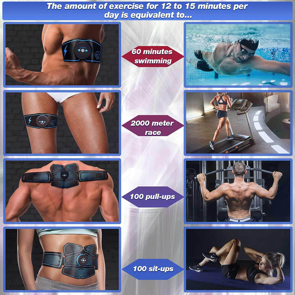 Abdominal Muscle Stimulator Trainer EMS Abs Fitness Equipment Training Gear Muscles Electrostimulator Toner Exercise At Home Gym eprolo