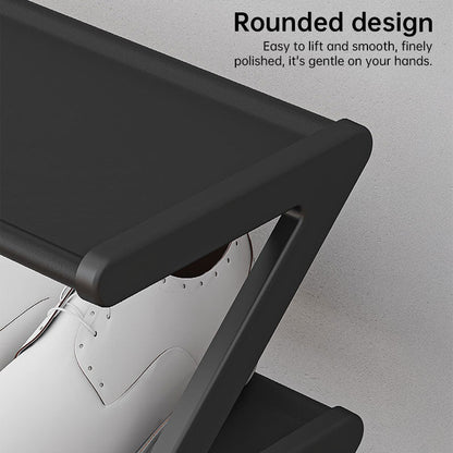 Z-shaped 4-layer shoe organizer: space-saving, wall/corner-mount, stackable, adjustable storage shelf. eprolo
