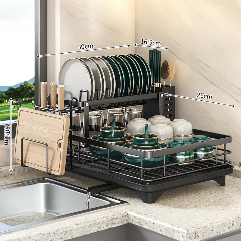 2024 Kitchen Dish Drying Rack with Adjustable Stainless Steel Organizer eprolo