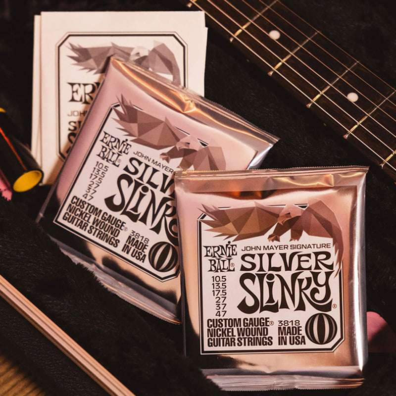 Ernie Ball John Mayer Silver Slinky Nickel Wound Electric Guitar Strings 3-Pack Tin - 10.5-47 Gauge - Smart Savvy
