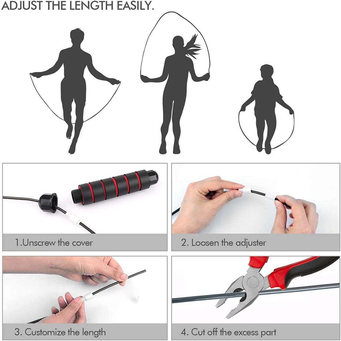 Jump Rope Tangle-Free Rapid Speed Jumping Rope Cable with Ball Bearings Steel Skipping Rope Gym Fitness Home Exercise Slim Body eprolo