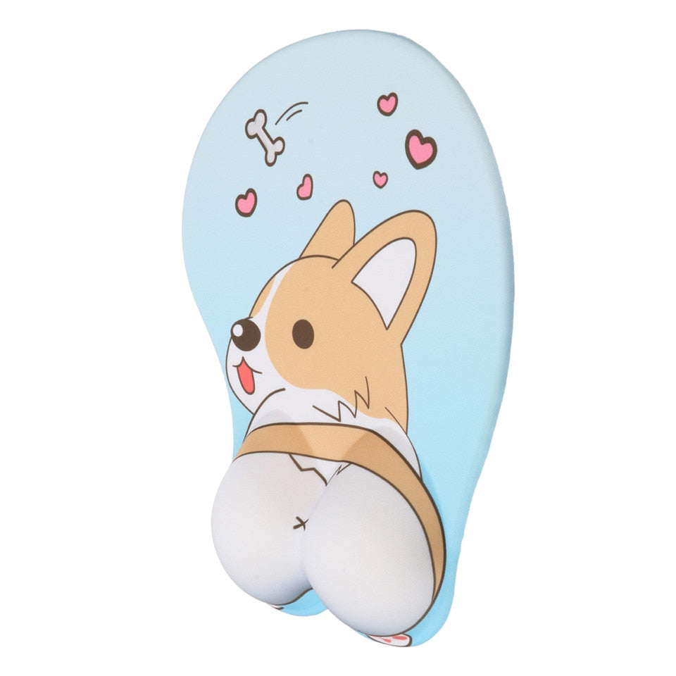 Lovely Corgi Non Slip Silica Gel Wrist Rest Mouse Pad Wrist Support Computer Ergonomic Mouse Mat Comfortable eprolo