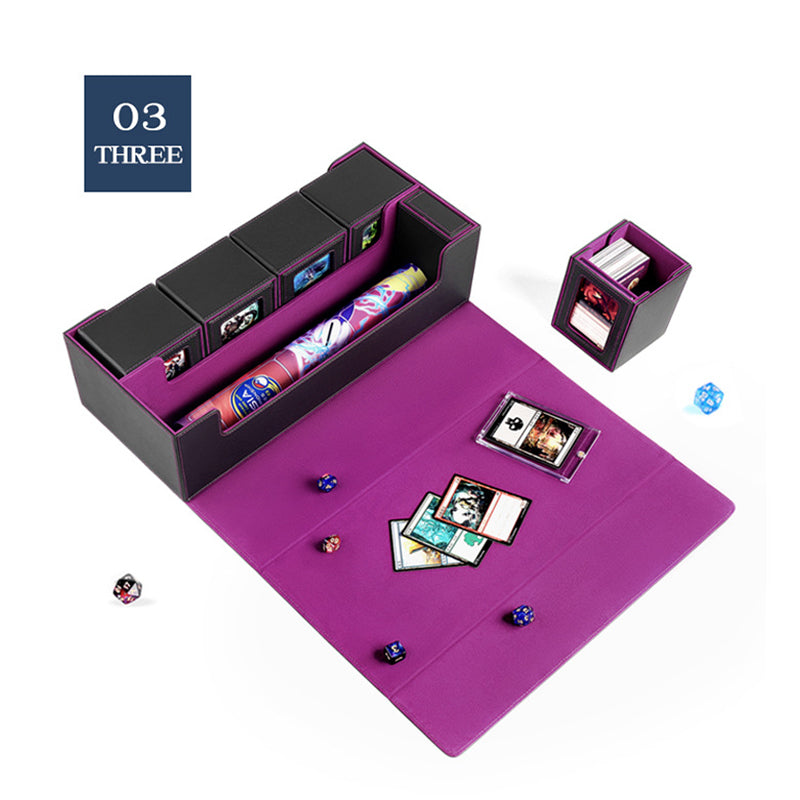 PU Leather Trading Cards Storage Box, holds 600+ cards, for Magic Game Cards, with magnetic closure and for commander decks - Smart Savvy