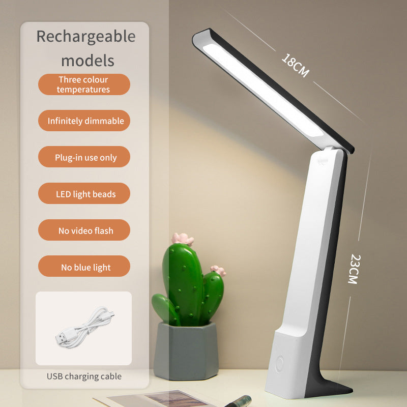 USB Rechargeable Eye Protection Desk Lamp Led Study Touch Folding Student Children Reading Bedside Lamp eprolo