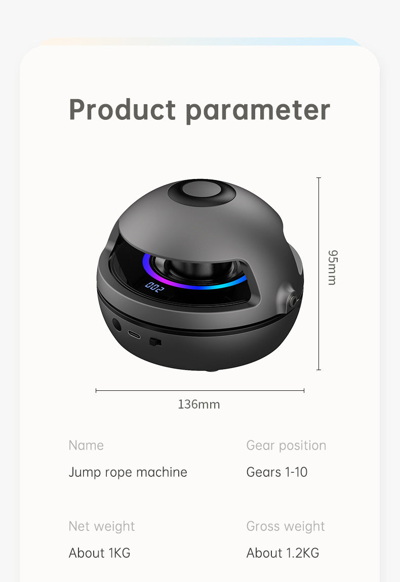 Smart Rope Skipping Machine Smart Jump Rope Machine 10-level Speed Adjustment Led Seven-color Light Wireless Music Function eprolo