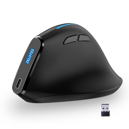 ZELOTES Master F36A Vertical Ergonomic Grip Anti Mouse Hand Charging Wireless Office Mouse eprolo