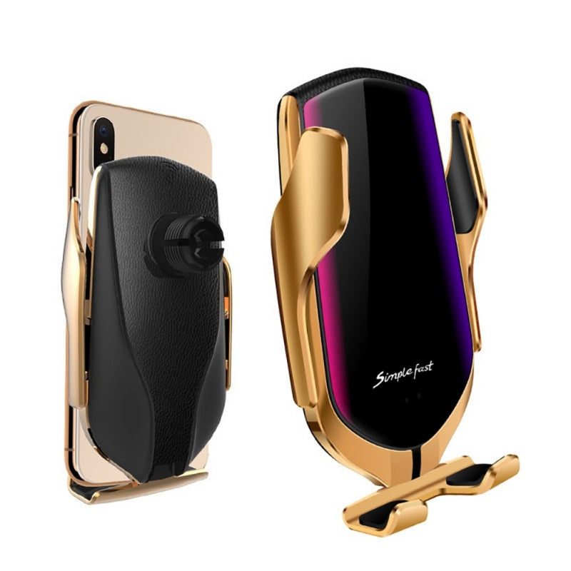 360 Degree Rotation Auto Clamping Air Vent Phone Holder Charging Wireless Car Charger Mount Universal for iphone Huawei Samsung eprolo