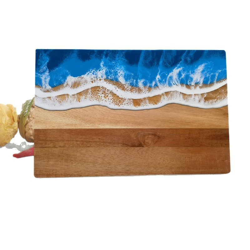Wood and Resin Cutting Board Ocean Epoxy Resin Serving Cheese Board eprolo