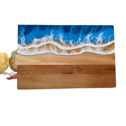 Wood and Resin Cutting Board Ocean Epoxy Resin Serving Cheese Board eprolo