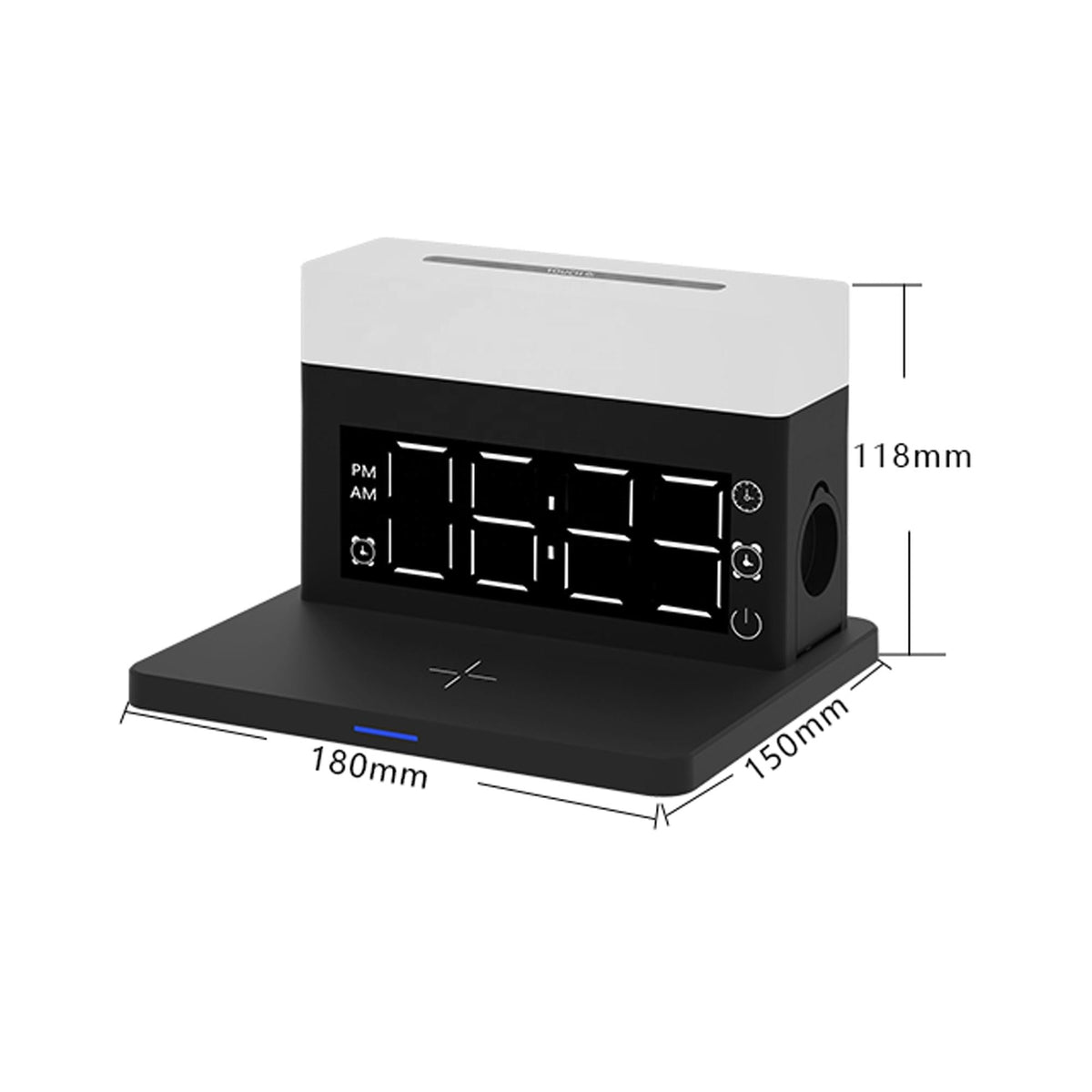 Multifunctional Wireless Charger 15W Fast Charge Desk Lamp Alarm Clock 6 in 1 for Apple Huawei eprolo
