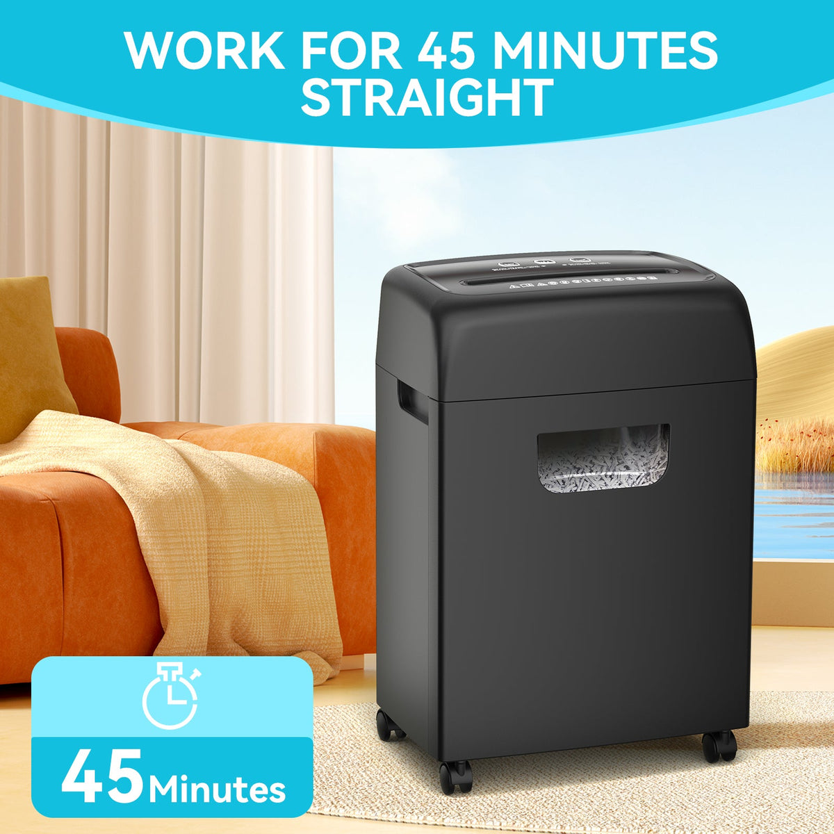 PAPER SHREDDER CROSS CUT LARGE BIN HIGH SECURITY LOW NOISE eprolo