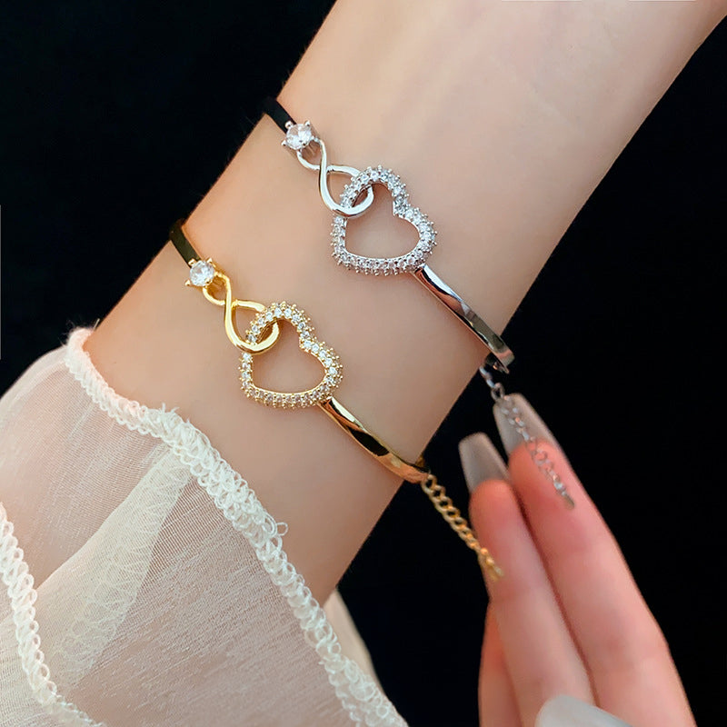 2025 Infinite - Symbol Hollow - Heart Bracelet for Daughter, with Gift Box, Ideal for Her Birthday Party and as an Adult Gift - Smart Savvy