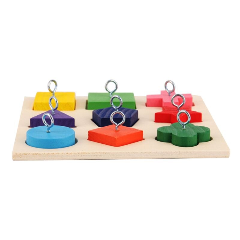 Pet Educational Toys Parrot Interactive Training Colorful Wooden Block Birds Puzzle Supplies DIY Toy Accessories eprolo