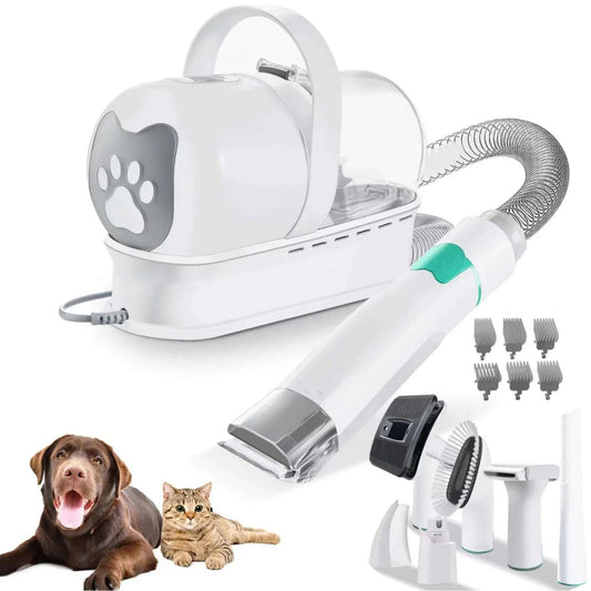 7 in 1 Pet Grooming Vacuum Kit Dog Grooming Clippers Pet Hair Remover with Power Large Suction & Low Noise Pet Hair Kits - Smart Savvy