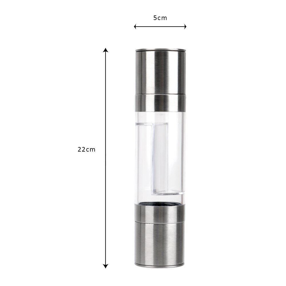 Pepper Grinder 2 in 1 Stainless Steel Manual Salt Pepper Mill Grinder Seasoning Grinding for Cooking Restaurants eprolo