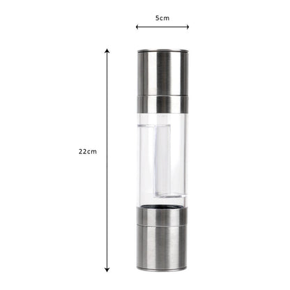 Pepper Grinder 2 in 1 Stainless Steel Manual Salt Pepper Mill Grinder Seasoning Grinding for Cooking Restaurants eprolo
