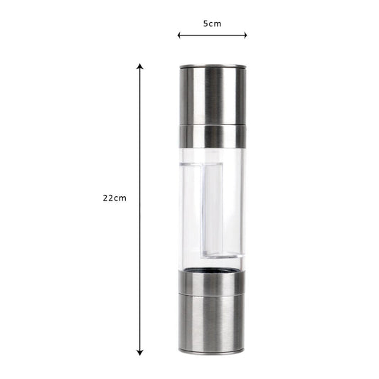 Pepper Grinder 2 in 1 Stainless Steel Manual Salt Pepper Mill Grinder Seasoning Grinding for Cooking Restaurants eprolo