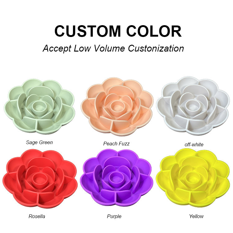 New Portable Dog Bowl Pet Feeder Licking Silicone Dog Bowl Slow Feeder Flower eprolo