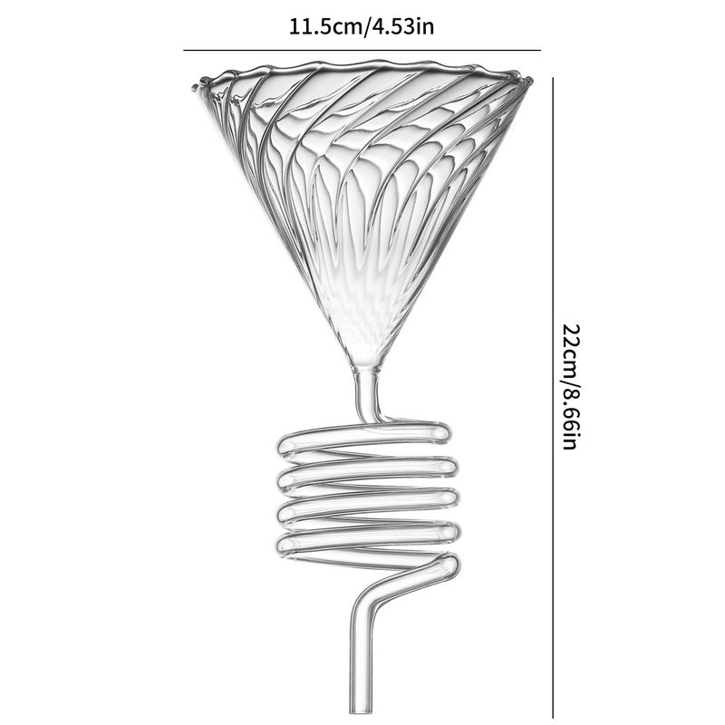 Spiral Cooling Pour-Over Coffee Filter Holder, Ins-Style Americano Dripper Stand with Spiral Chilling Design eprolo