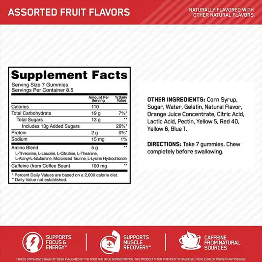 Energy gummies amino acids exercise and fitness gummies - Smart Savvy