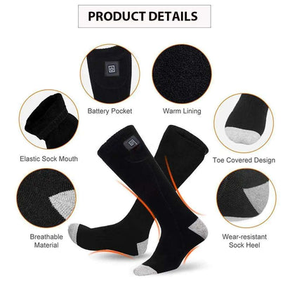 Winter Electric Heating Socks With Battery Box Rechargeable Anti-Cold Men Thermal Heated Foot Warmer Outdoor Camping Ski Sports - Smart Savvy