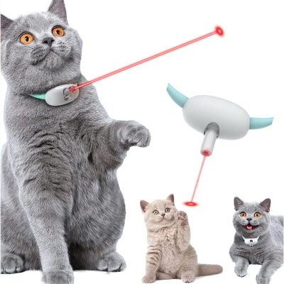 Automatic Cat Toy Smart Laser Teasing Cat Collar Electric USB Charging Kitten Amusing Toys Interactive Training Pet Items eprolo