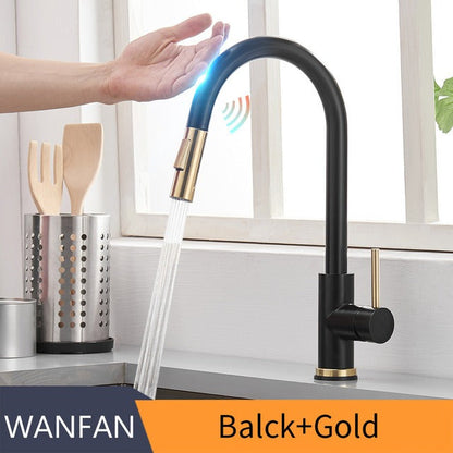 304 stainless steel kitchen faucet, hot and cold water pull-out vegetable basin sink faucet eprolo